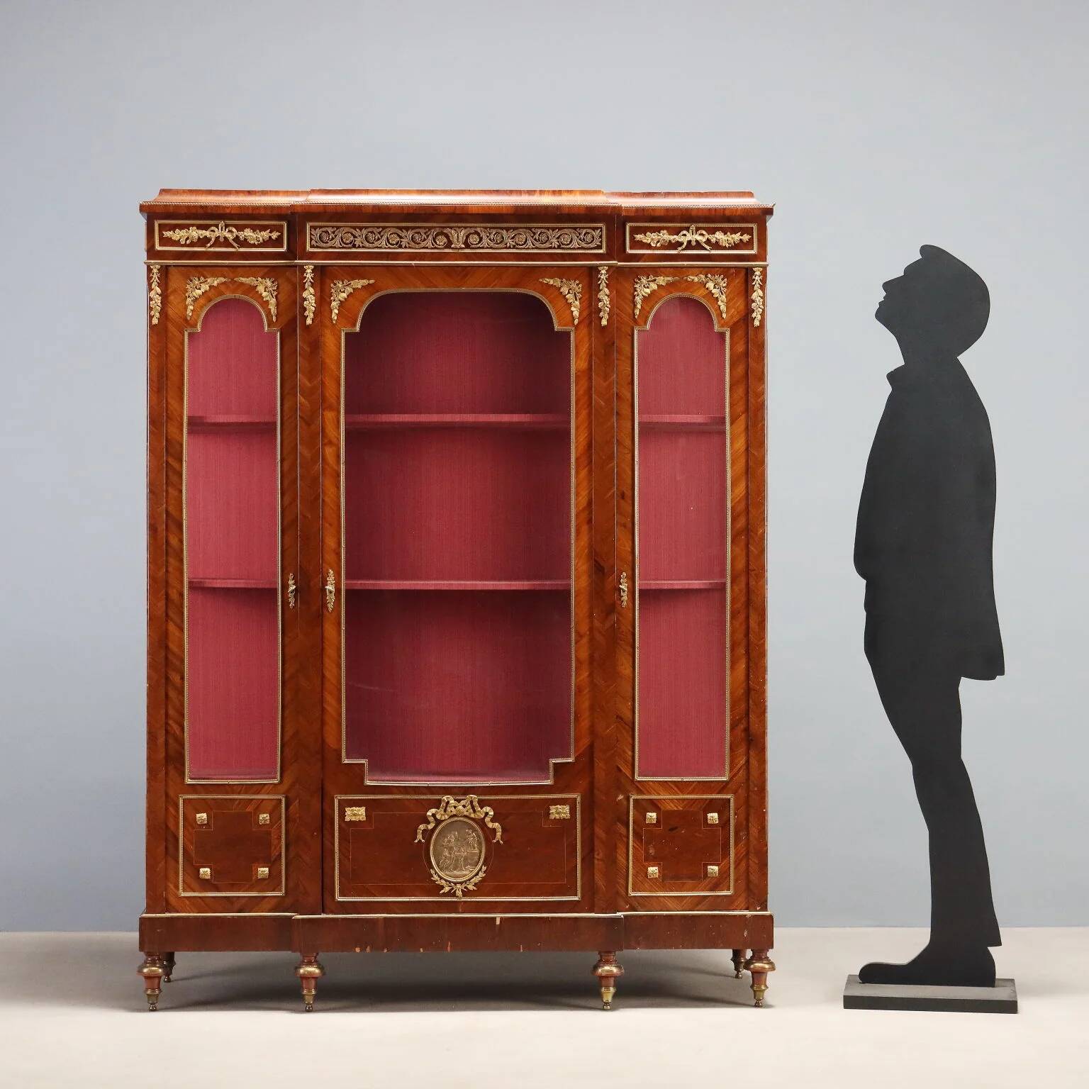 Bibliothèque ancienne en bois de violette et bronze, XIXe siècle