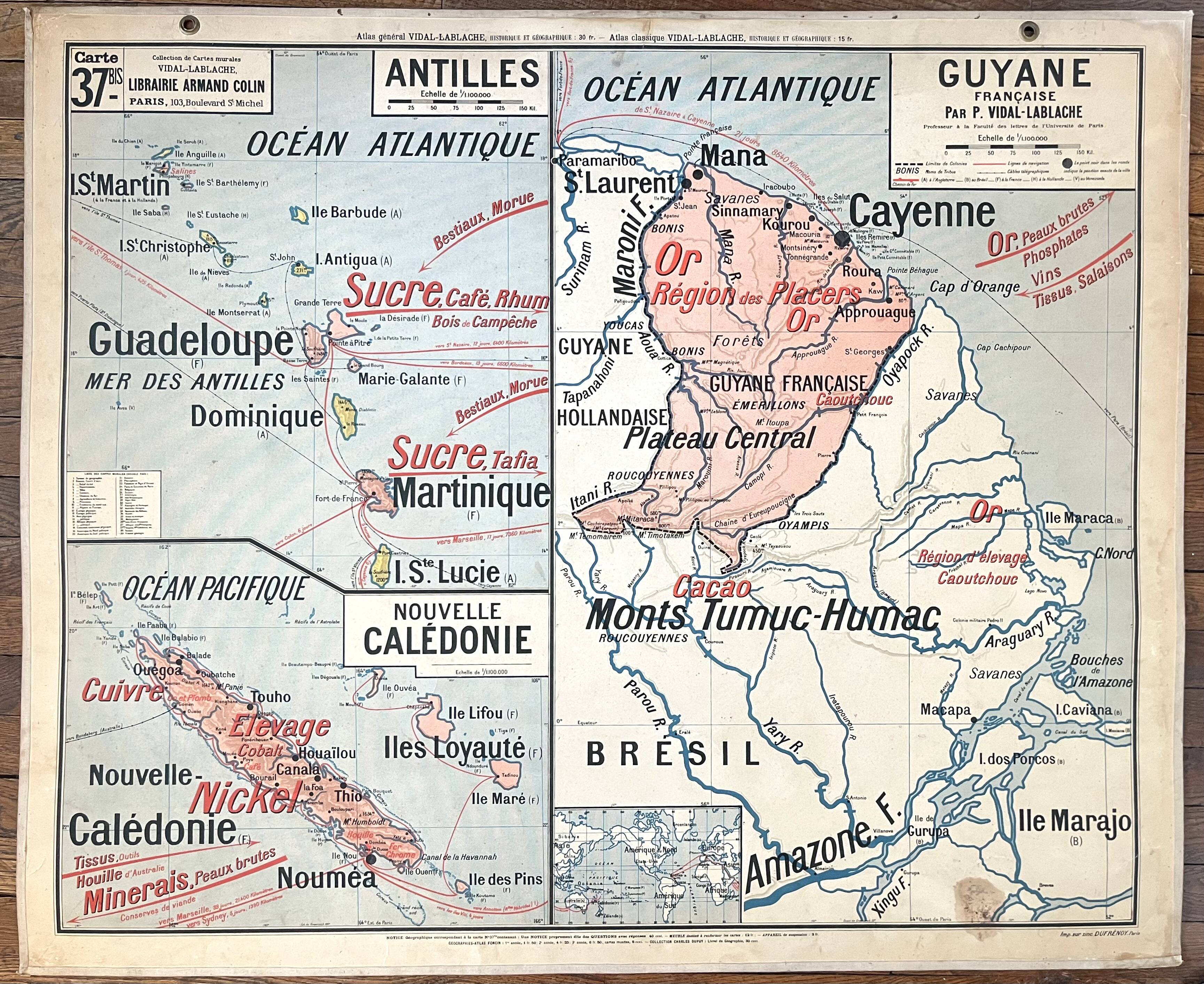 Old school map Vidal-Lablache 37, T10, 1914 - West Africa