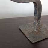 Pair of wrought iron candlesticks