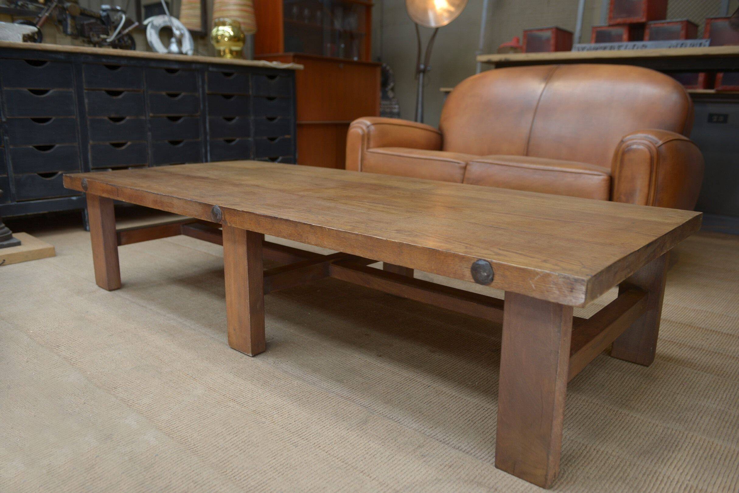 6-legged solid oak coffee table 1950