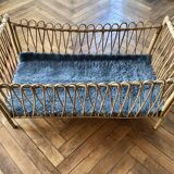 Rattan and bamboo child bed