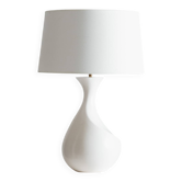Pied de lampe en céramique blanche par Maison Galibert, 1960