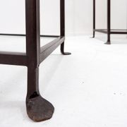 Pair of vintage pagoda-style shelves in black metal