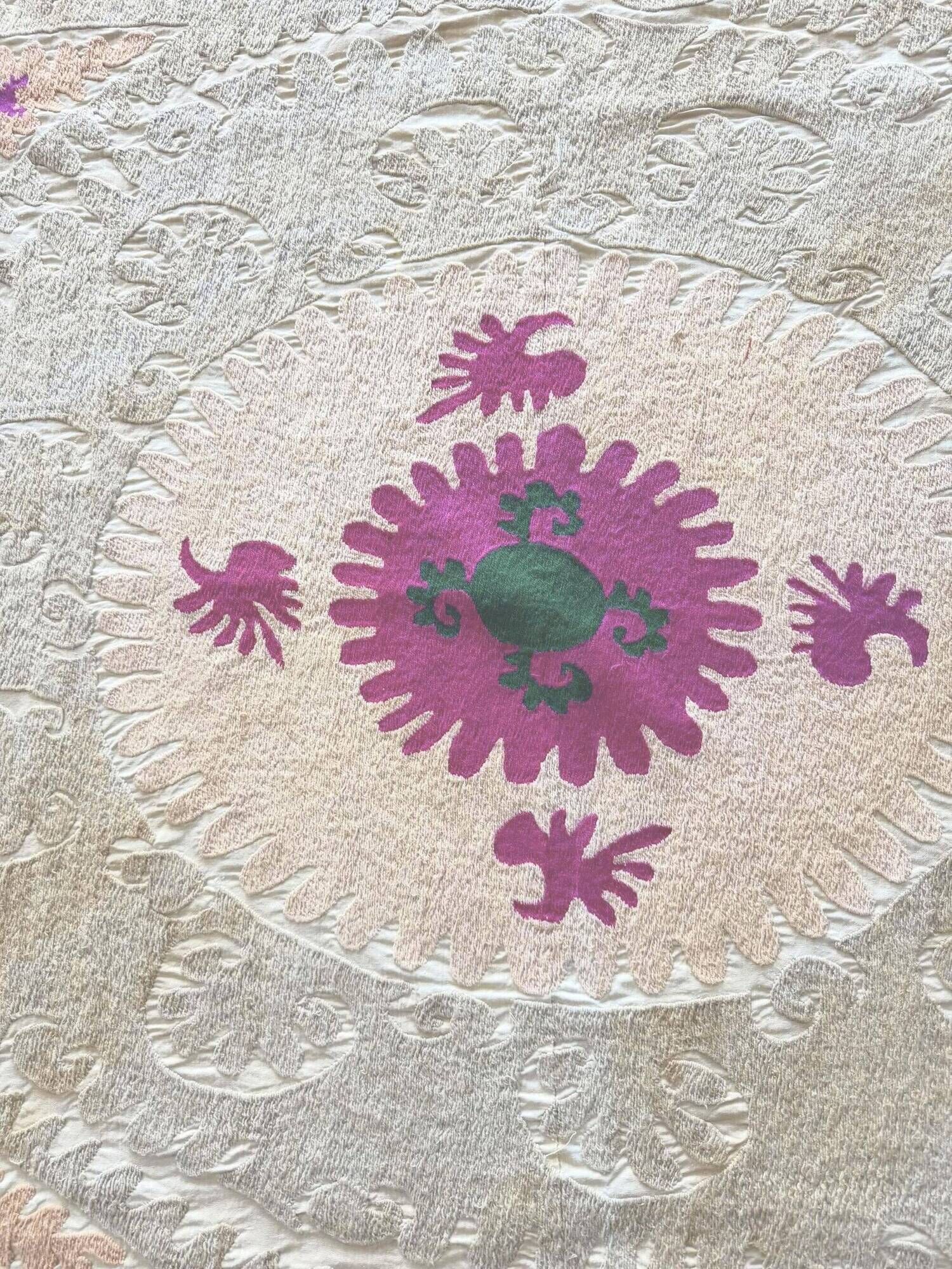 Vintage hand-embroidered tablecloth 150x156 cm
