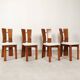 70's brutalist dining chairs in oak with bouclé fabric
