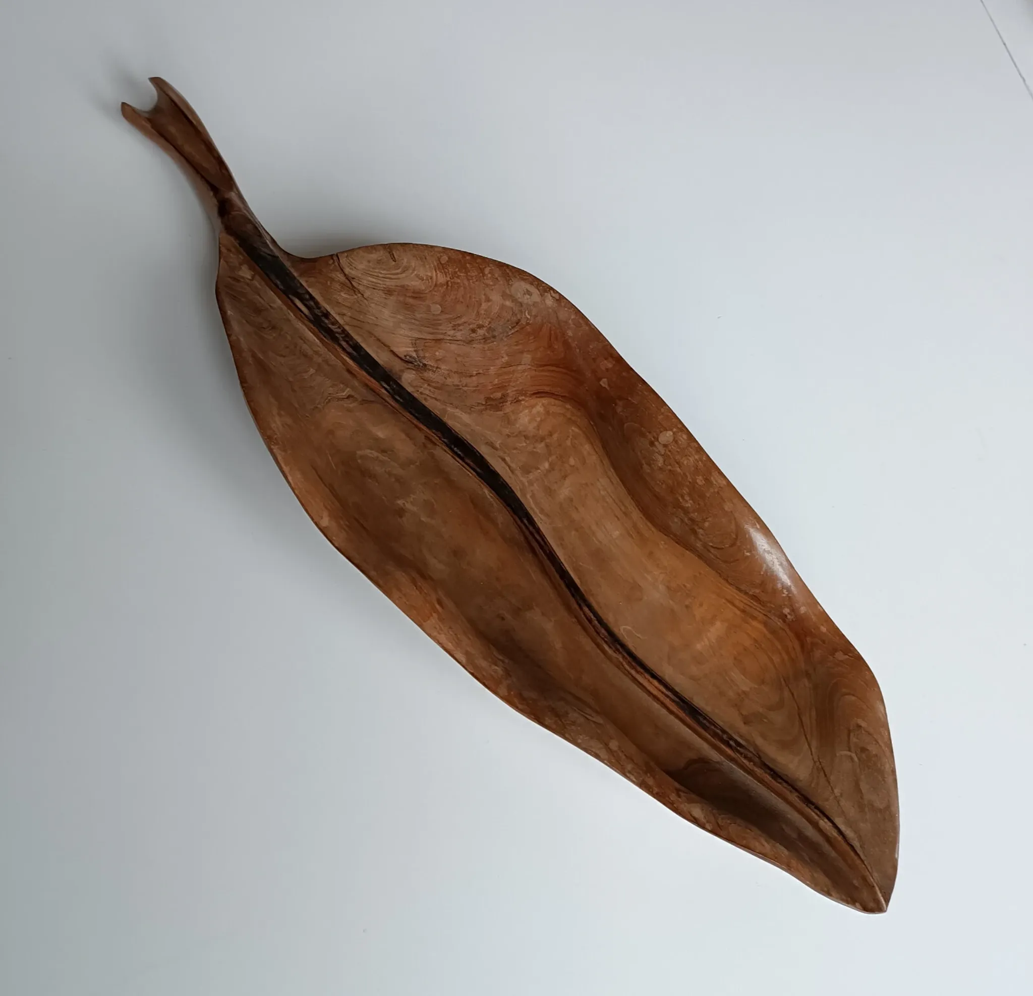 Falcon olive wood fruit bowl spain 1960