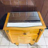 1950s Art Deco bedside table with inlaid mirror