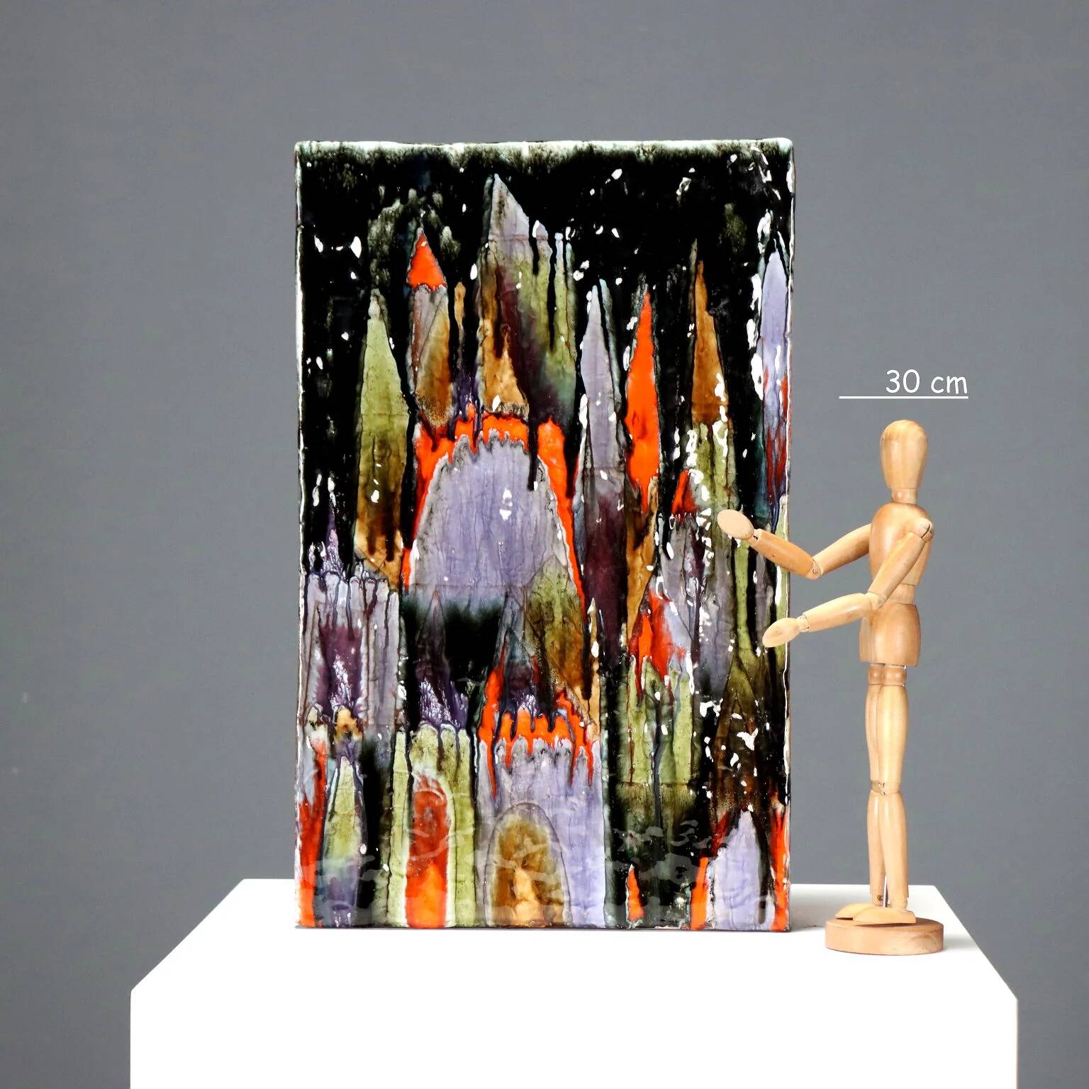 Vintage ceramic vase decorated by Elio Schiavon, Italy, 1960s.