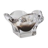 Murano ashtray transparent and smoked flower shape