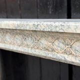 Louis XVI style fireplace in green Estours marble and white Carrara, circa 1880.
