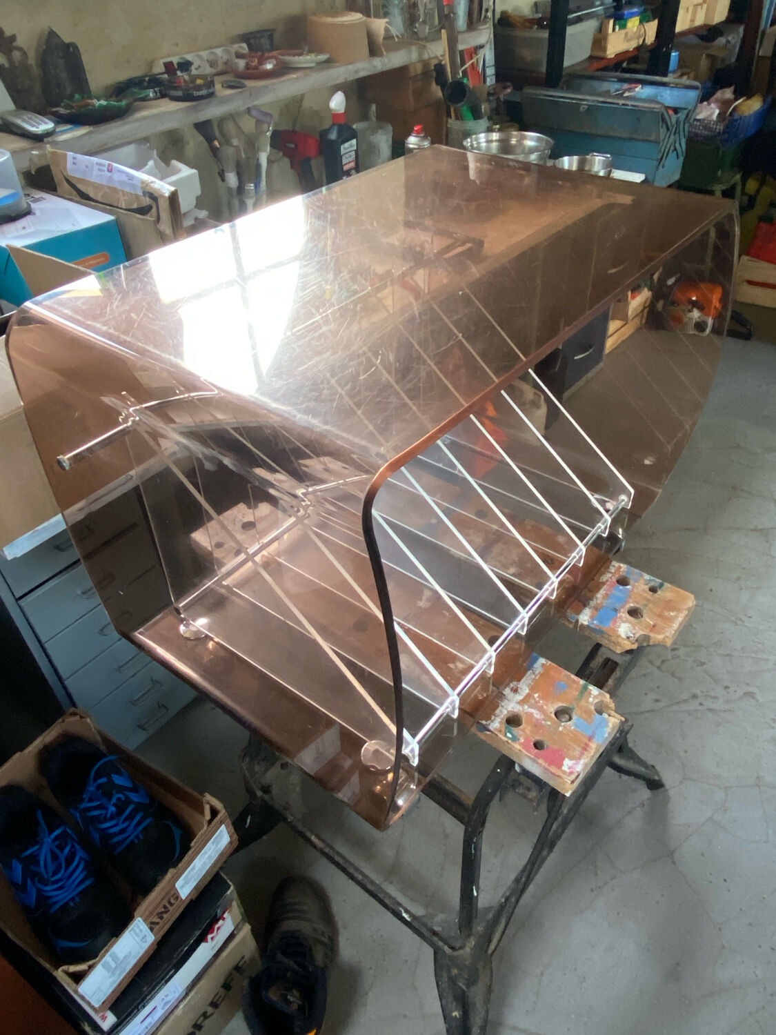 Hi-fi coffee table, plexiglass, Michel Dumas