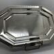 Silver metal serving dish