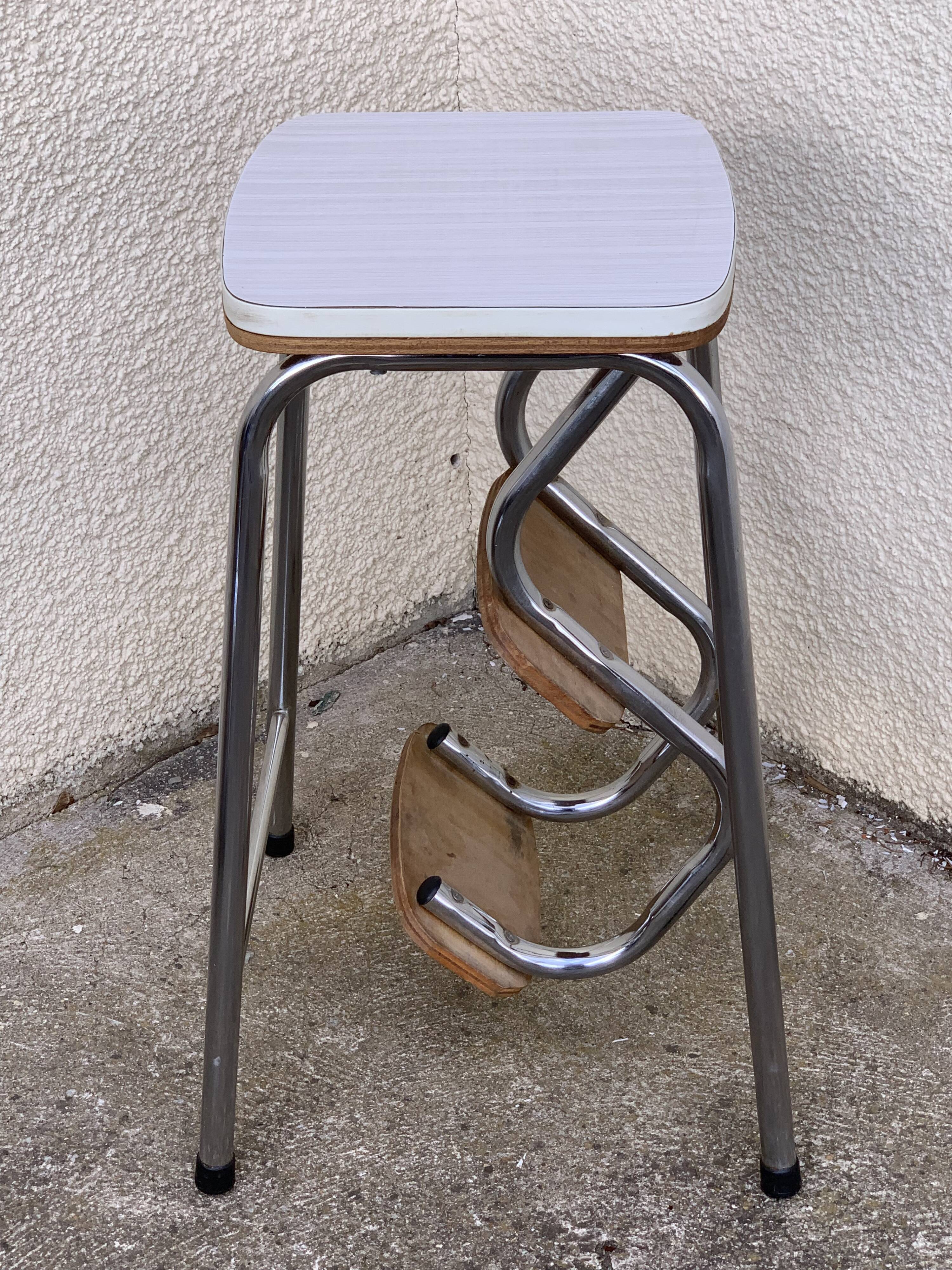 Formica stepladder stool 1970