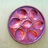 OYSTER PLATE X 6 SAINT CLEMENT BARBOTINE model 4589 VINTAGE