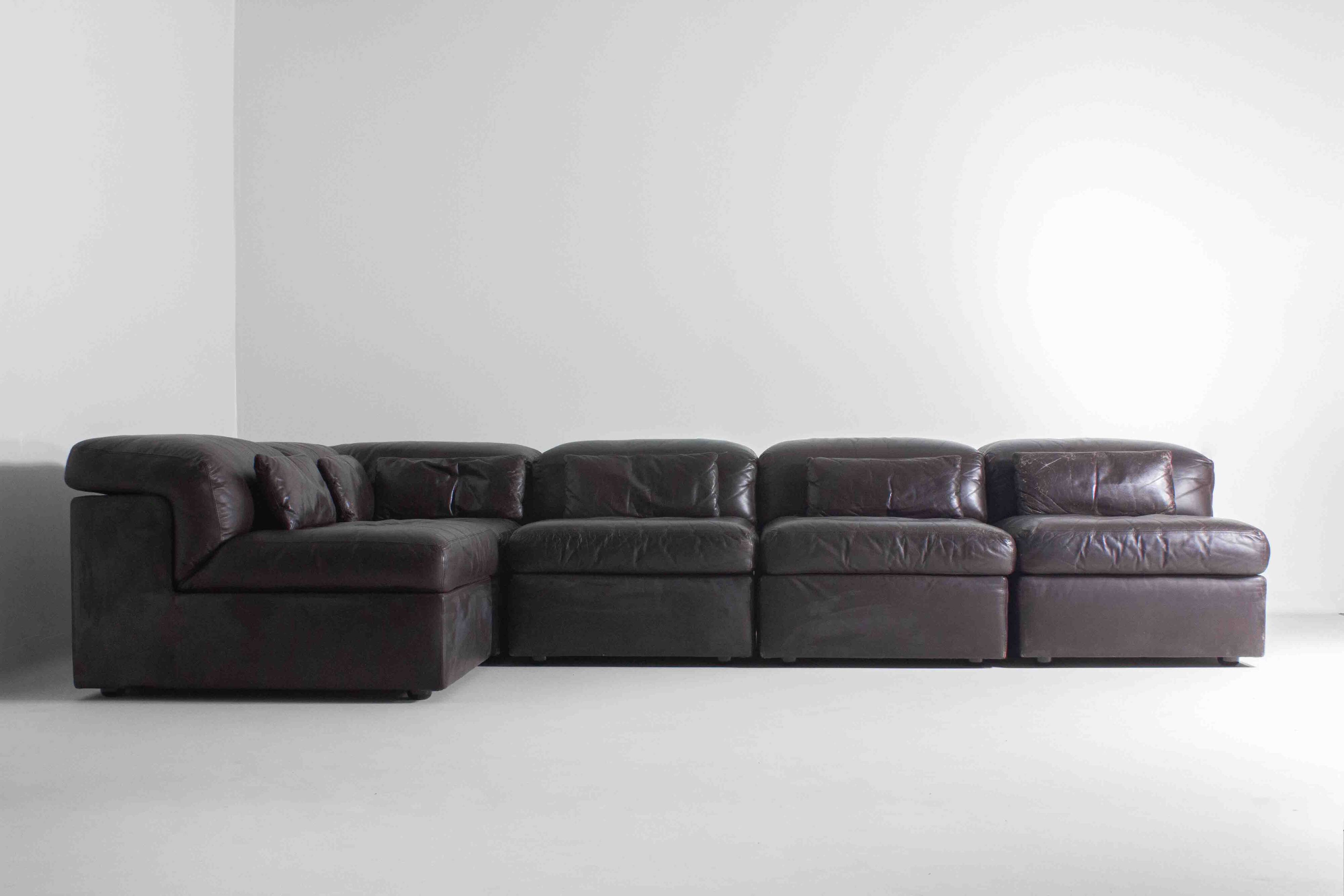 Ensemble de canapés modulaires Durlet modèle 'Jeep' en cuir, 1970