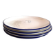 Lot de 4 assiettes à dessert bleu et blanc