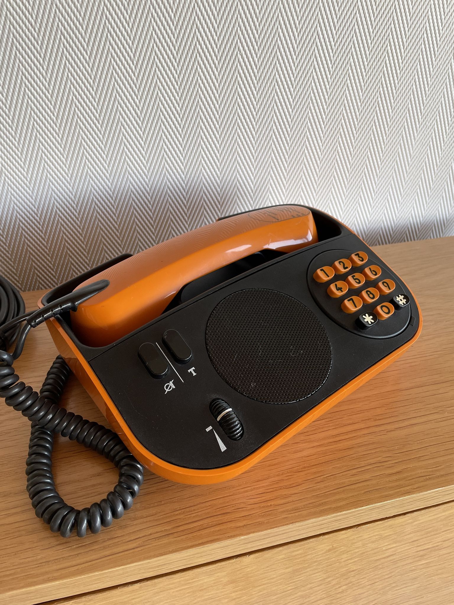 Phone orange pop art vintage telic ptt 1975 design f. quirin
