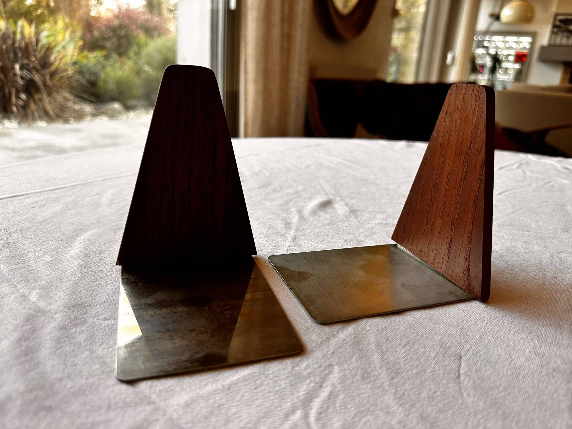 Teak and metal bookends by Kai Kristiansen