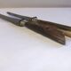Table service knives old steel blade horn ferrule