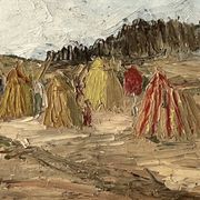 Huile sur panneau "Bord de mer", Maurice Bonin 1951