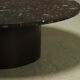 Table basse en pierre fossile rare et acier par Metaform années 1970