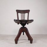 Oak desk chair, studio chair, height adjustable, 1930s