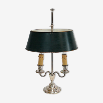 Lampe bouillotte en métal argenté, style empire - début XXe