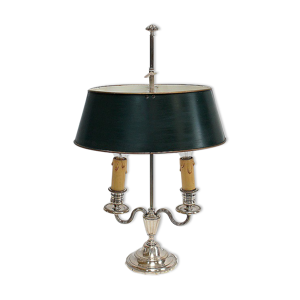 Lampe bouillotte en métal argenté,