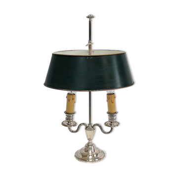Bouillotte lamp in silver metal, empire style - early twentieth century