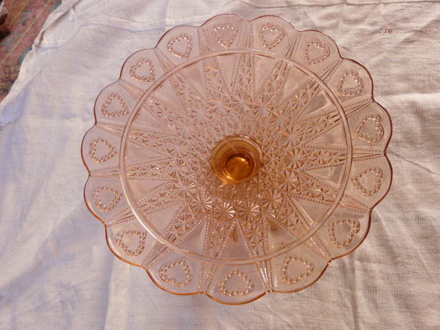 Fruit cup rosaline molded glass centerpiece