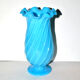 Ancient vase in turquoise blue opaline 18.5cm