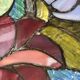 Tiffany-style floral stained glass pendant light in brass D40cm