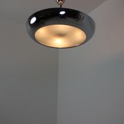 Functionalist chrome Pendant UFO by Josef Hurka for Napako, 1930s