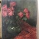 Oil painting on canvas HST signed. Bouquet of flowers, roses