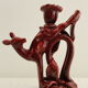 Vintage red ceramic candle holder - doe - "Nice"