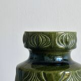 Large textured green ceramic vase