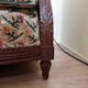 banquette de style Louis XVI vers 1900 tapisserie façon velours de gênes a décors floral