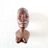 Pair of Busts or Sculptures of African Men and Women in high quality carved wood used