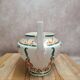 Art Deco Jardinière Moulin des Loups Orchies – stylised green & terracotta decoration – double handle