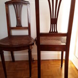 Set of two mahogany chairs, mother-of-pearl inlay, 1930s