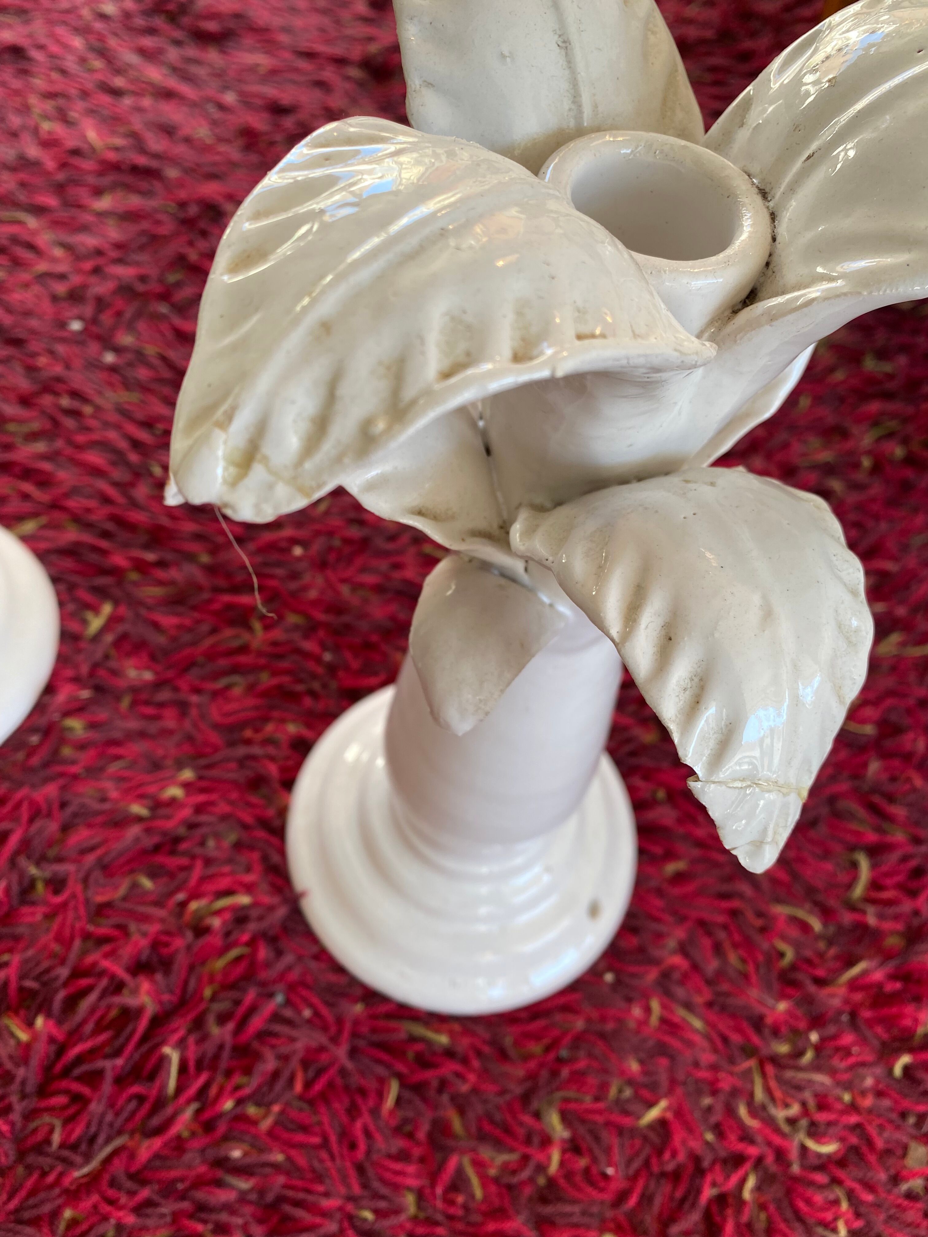 Pair of Jean Roger ceramic palm lamps