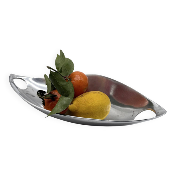 Coupe / centre de table en fonte d’alu poli – 1980s