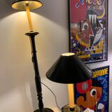 Pair of blackened wooden lampposts Napoleon III