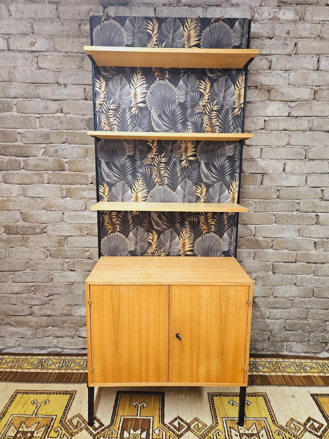 Modular furniture with vintage shelves year 1970