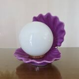 Purple ceramic shell lamp 1970