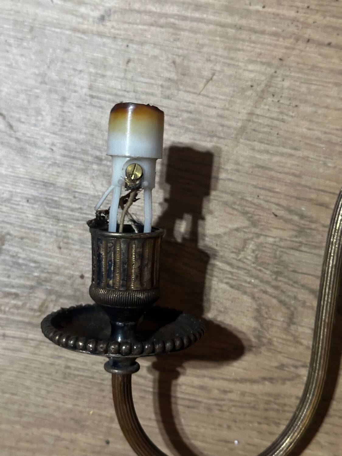 Pair of wall sconces in gilded brass – 2 lights – Louis XVI style