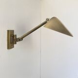 Applique vintage orientable, laiton brossé, France, 1970