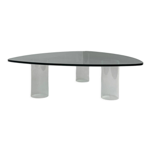 Table basse vintage en verre avec