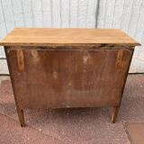Matte black oak chest of drawers with 3 drawers