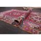 Vintage Turkish hand-knotted wool cotton red runner rug 83x362